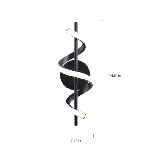 Image of Indoor Wall Sconce 3000K Warm Light Modern Wall Lights Spiral Wall Lamp for Hallway, Stairs, Living Room, Bedroom, Aisle(2 Pack)
