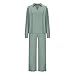 Sinzelimin Women Tracksuit Set Fashion Solid Color Lapel Long Sleeves Pullover Sweatshirt and Wide Leg Jogger Sweatpant Suit Green Medium