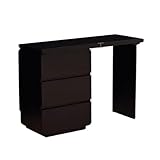 EESHHA Vanity Table Dressing Table Makeup Table Solid Wood Dresser Simple Modern Multiple Level Lockers Integrated Movable Corner Dresser Vanity (Color : Black, Size : 130cm)