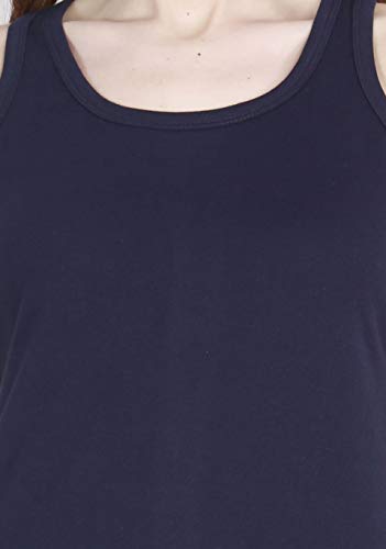 Image of FLEXIMAA Women's Cotton Plain Round Neck Sleeveless T-Shirt