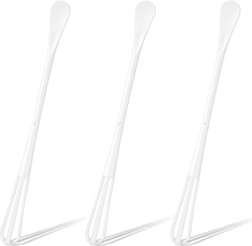 Image of Multifunctional mini Whisk,mini Spoon,Small whisks for Cooking,Tiny Whisk 3 Pieces,mini Small wisk,for Blending,Whisking,Beating Ingredients, Mixing Sauces (3, White)
