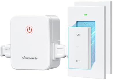 DEWENWILS Remote Control Outlet, Wireless Wall Light Switch with 2 Side Outlets, No Wiring Remote Outlet Switch, 15A/1875W, 100FT Range, ETL Listed, Programmable(2 Switches and 1 Receiver)