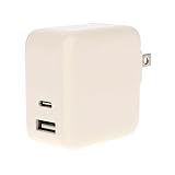 MOTTERU(モッテル) PD65W対応 PPS規格対応 USB-C×1ポート USB-A×1 軽量 小型 合計最大63W AC充電器 iPhone Air 17 17Pro 16 15 PD対応ノートパソコン MacBook iPhone iPad Apple Watch 各種Android対応 アーモンドミルク MOT-ACPD65WU1-AM