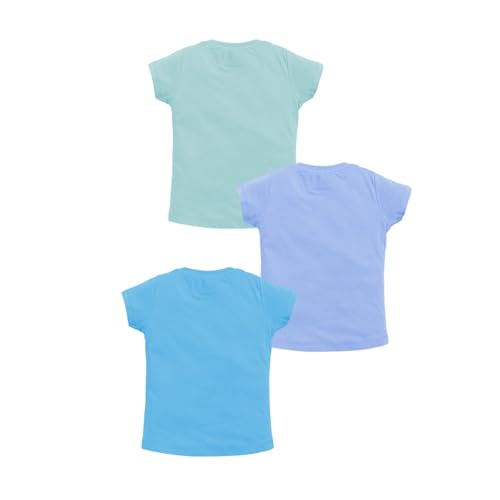 Image of Amazon Brand - Jam & Honey Baby-Girls Half Sleeve Graphic Printed T-Shirt | Round Neck | Regular Fit | Cartoon Characters (Available from 1-14 Years) (Pack of 3)