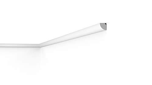 Cornisa/Moldura decorativa techo blanca NMC NOMASTYL® QR 21X21X2000mm Poliestireno 10 metros