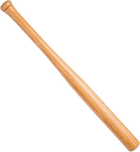 M.J COMFY-LIFE Professional Wooden Baseball Bat - Solid Hardwood Slugger for Training & Practice Natural Brown Finish for Youth & Adult Players Heavy Duty Outdoor Sports Bat (25inch)