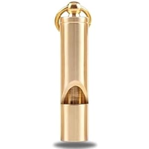 Loudest Brass Whistle Best Premium Emergency Whistle 125db+ One Piece Outdoor Survival Whistle On Key-Chain or Hang Around Your Neck and Carry it Anywhere!
