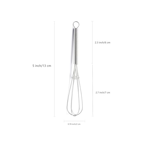 GEPOR Mini Whisks (5-inch), 4Pcs, Steel Color, Dishwasher-safe, Durable, Hangs for Easy Storage