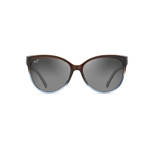 Maui Jim Women's 'Olu'Olu Polarized Cat Eye Sunglasses, Trans Dark Chocolate w/Blue/Neutral Grey, Medium