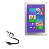 BoxWave Cable Compatible with Toshiba Encore 2 Write - AllCharge miniSync, Retractable, Portable USB Cable - Jet Black