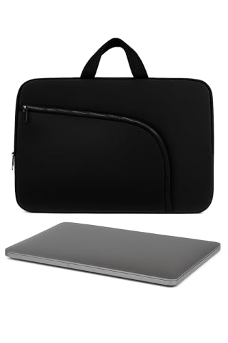 Capa para Notebook 15.6 Polegadas, Resistente à Água, Leve (150g), com Alça e Bolso Frontal, Case Protetora Slim para Trabalho, Faculdade e Viagem, Alça Reforçada, Neoprene - Qualidade Premium