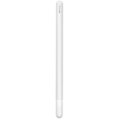 FRTMA für Apple Pencil (2.Generation), Volle Abdeckung Halter Silikon rutschfeste Hülse + Spitzenabdeckung(2 Stck) Kit von Zubehör für iPad Pro 12,9u0094 (3. Generation) & iPad Pro 11u0094, Transparentweiß