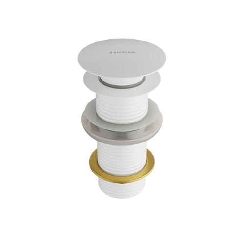 Image of B Backline Brass 5-Inch Pop up Waste Coupling for Wash Basin | 32 MM Full Thread Waste Coupling For Basin (White Matt, 5-INCH)