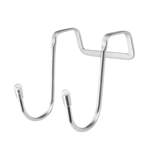BARRINS Over The Door Hooks 2PC 304 Stainless Steel Hook Free Punching Double S-Shape Hook Kitchen Bathroom Cabinet Door Back Type Coat Towel Storage Hanger
