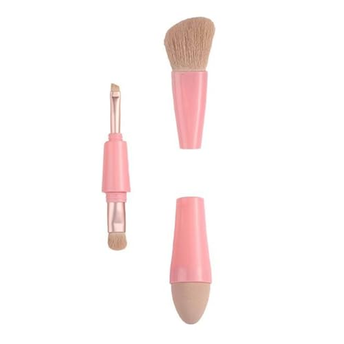 Pyatofly Brocha de Maquillaje, Mezcla Glam, Juego de Brochas para Sombra de Ojos, Brocha para Base, Herramienta de Belleza, Bolígrafo de Belleza Portátil Multifuncional (Rosa)