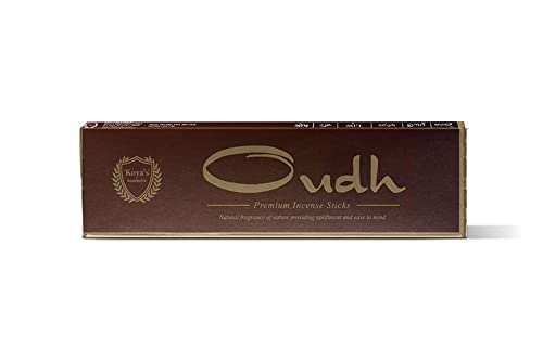 Koya's Oudh Premium Incense Sticks, Pack of 20 Sticks, 23 cm Long, Hand Crafted