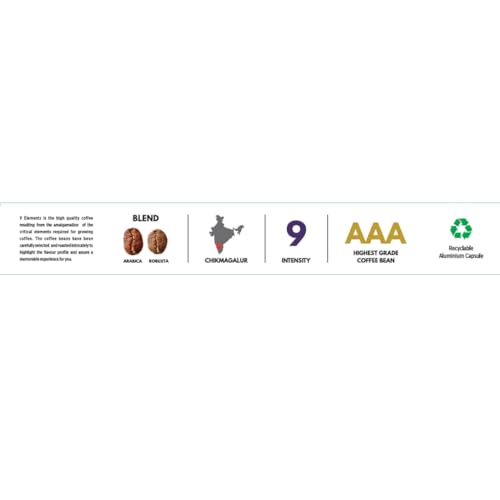 Image of FIVE ELEMENTS AIR Coffee Capsules | Intensity 9 | Premium AAA Coffee Beans | Nespresso Compatible Aluminium Pods (10 Capsules Per Pack) (Pack of 10)