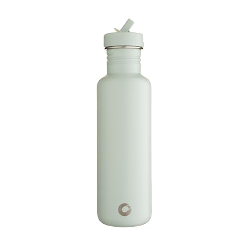 onegreenbottle BOTL, Tough Canteen Water Bottle with Leakproof Straw Lid, Stainless Steel Water Bottle, Non-Insulated