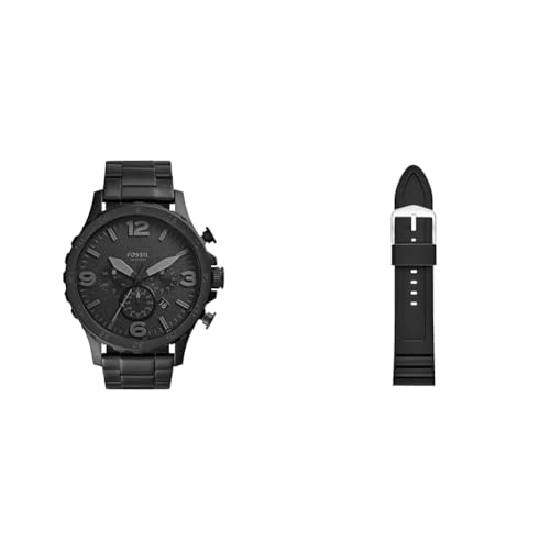 Fossil Nate montre pour homme chronographe en acier gris foncé 50mm