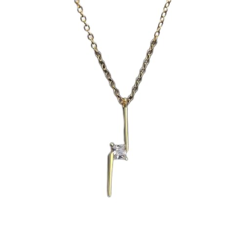 Collier Lettre Carrée Argent Sterling Zircon Cubique Femme