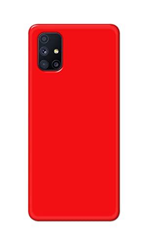 Image of Printed Hard Back Cover Case for Samsung Galaxy M51 Back Cover (Plain Red) -1803