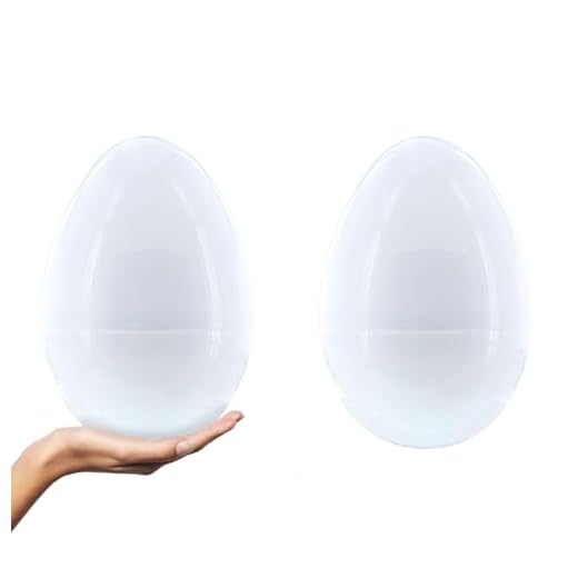 Set of 2 White Giant Fillable Plastic Easter Eggs Jumbo Large Size 10 Inches