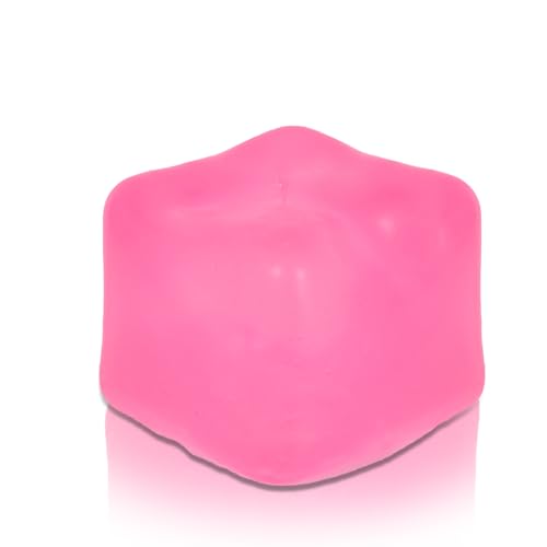 Copfeqyr Grande Balle Anti-Stress Ice Cube 7 cm – Cube Squishy Sensoriel à Presser pour Adultes et Enfants, Jouet Fidget Relaxant, Boîte Cadeau (Pink)