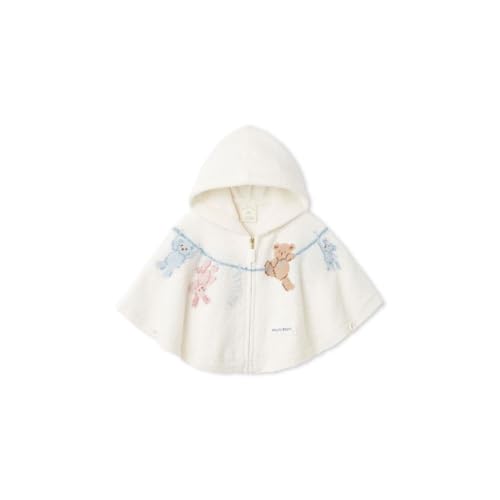 ジェラートピケ キッズアンドベイビー ベビー エアリーモコウォッシングアニマルジャガードポンチョ ジェラピケ gelato pique Kids＆Baby BABY(OW-オフホワイト、80)