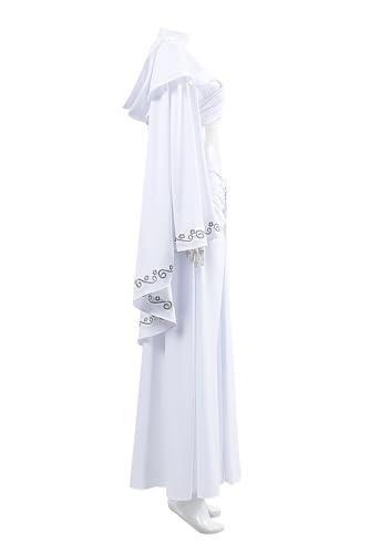 KoleGoe Padme Amidala Ensemble robe longue Amidala Blanc Cosplay Costume Haut écharpe Jupe Costume Halloween – vue 4