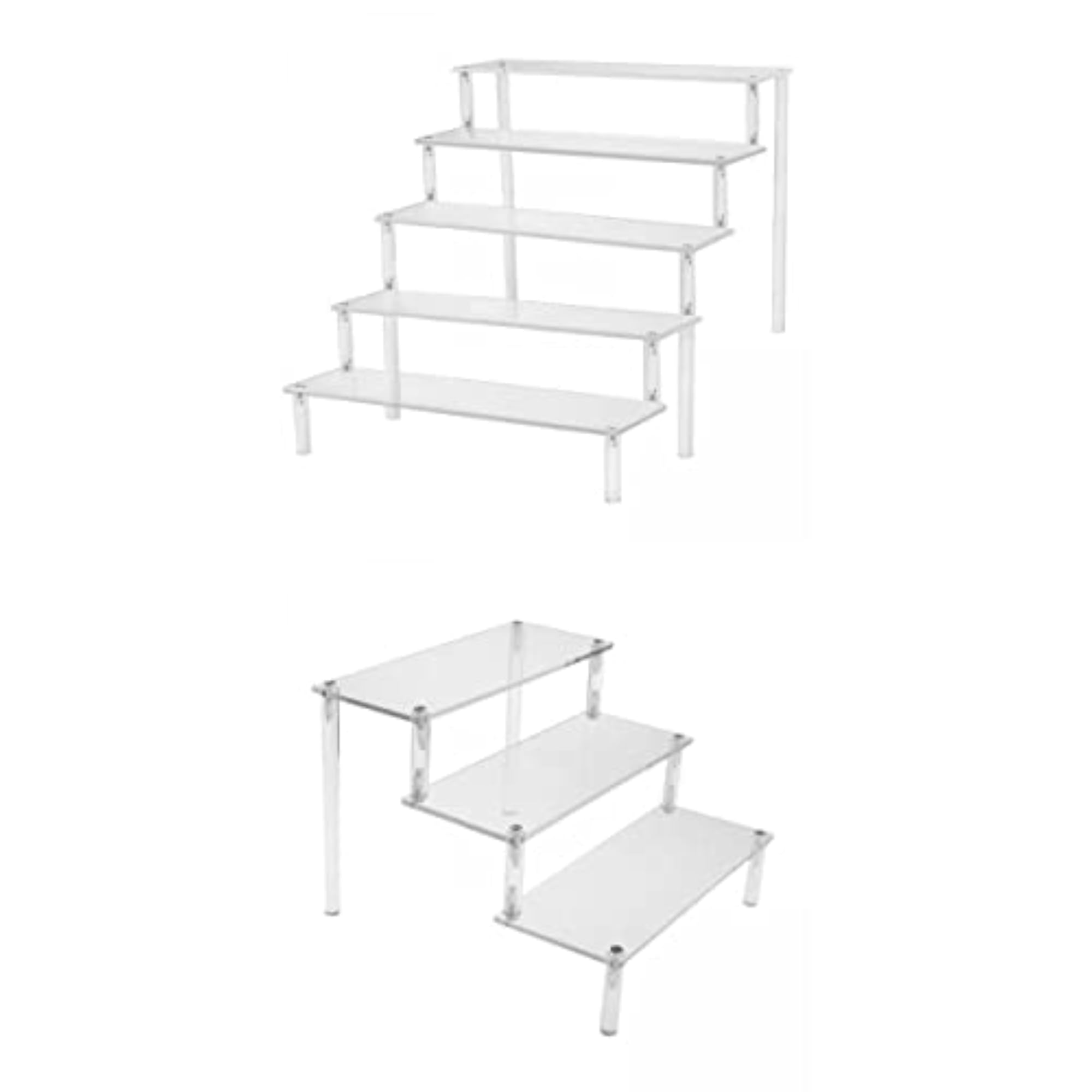 Set of 2 Tier Acrylic Rack Perfume Makeup Organizer