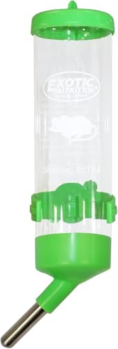 Crystal Clear Water Bottle (8.5 oz.) - Durable Lightweight Plastic Water Bottle for Sugar Glider, Hamster, Squirrel, Gerbil, Hedgehog, Guinea Pig, Rat, Mouse, & Other Small Pets