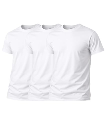 Image of Fruit of The Loom Men's Crew Tee Undershirts, Moisture Wicking & Tag Free, Also Available in Big & Tall
