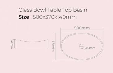 Image of B Backline Luxury Glass Basin | Table Top Wash Basin | Counter Top Glass Bowl Basin For Bathroom & Livingrooms 50 X 37 X 14 (Gold) (5 Years Color Warranty)