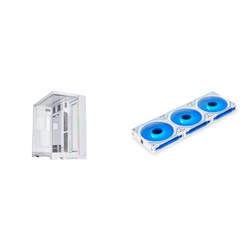 Image of Lian Li O11DEXL-W - O11 Dynamic EVO XL Full Tower Gaming Case White - O11DEXL-W US & UNI Fan SL-Infinity 120 RGB Triple Pack White with Controller - UF-SLIN120-3W