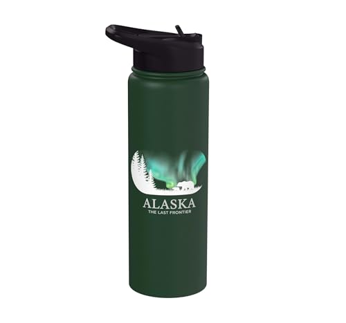 Alaska The Last Frontier And Trees Nature Souvenir Stainless Steel Insulated Water Bottle