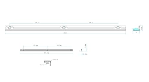 Kit de repuesto para operador de ventana abatible de doble brazo con mecanismo de zinc y riel 7