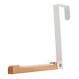 NAMOARLY Gancho De Puerta Ganchos De Revestimiento De Vinilo Para Colgar Sobre La Puerta Soltero Colgador Detrás De La Puerta Cemento Planchar Colgar En La Pared Madera Maciza Blanco