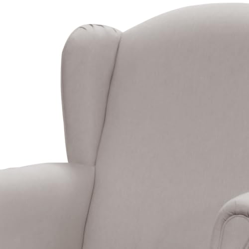 Poltrona de Amamentação com Balanço e Puff Elisa P02 Linho Bege - Lyam Decor