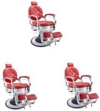 Dir Heavy Duty Barber Chair - Mens Grooming Barbershop Hydraulic Chair Vanquish, Red