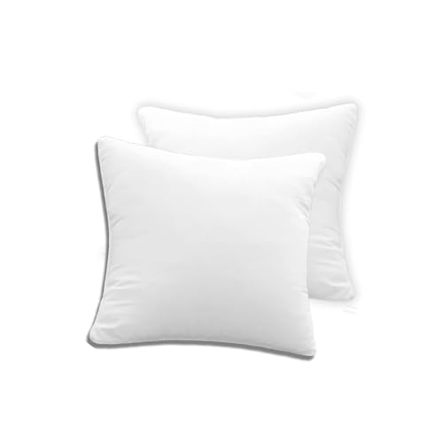 Cushion Inserts 45x45 cm (18x18 inch) Hollow Virgin Fibre Inner Pads for Sofa or Bed – Hypoallergenic Cushion pads polyster square Standard stuffer pack of White Cushion Fillers (Pack of 2)