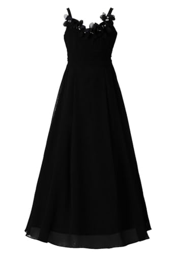 Flower Girls Dresses Junior Bridesmaids Camisole Girls Elegant Ruffle Chiffon Ankle Length