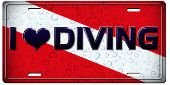 I love diving License Plate