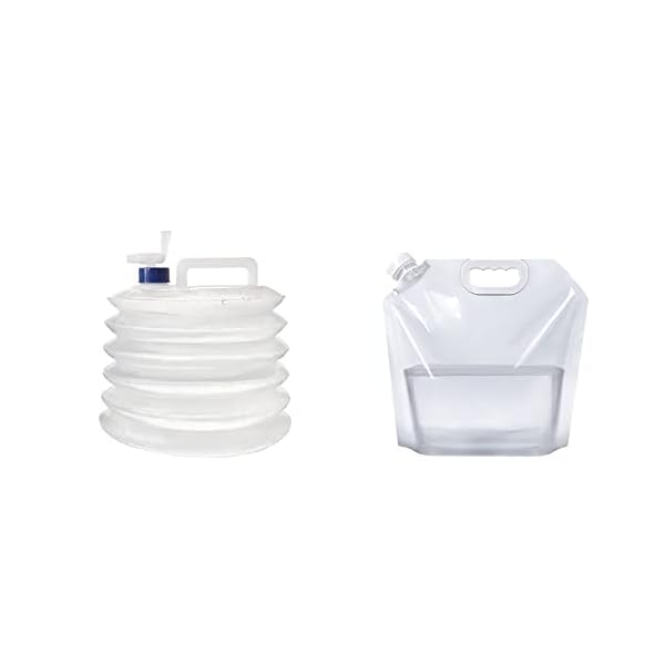 NIAVIS Faltbarer Wasserbehälter Mit Wasserhahn, BPA-freie Wasseraufbewahrungskanne Wasserflasche Für Outdoor-Camping,2×Transparent 10L