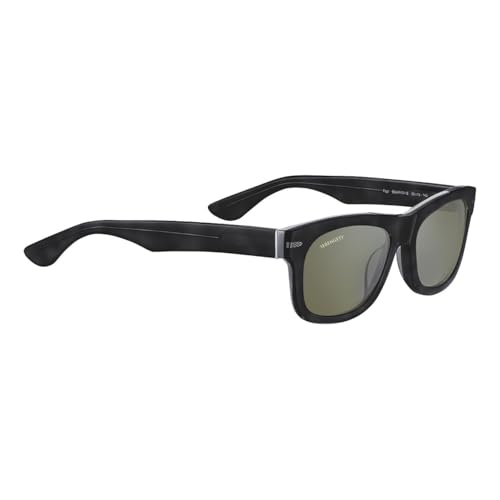 Serengeti - Foyt Shiny Black Transparent Layer Mineral Polarized 555nm Cat 3 to 3 Medium Sunglasses Unisex Adult