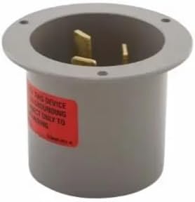 Flanged Inlet 50A 125/250V, Gray