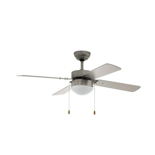 YINETTECH Paar attraktive Perlenabzieher Kette mit Birne Anhänger Ventilator Anhänger Licht Fan Dekoration Bronze/Gold/Silber, silber