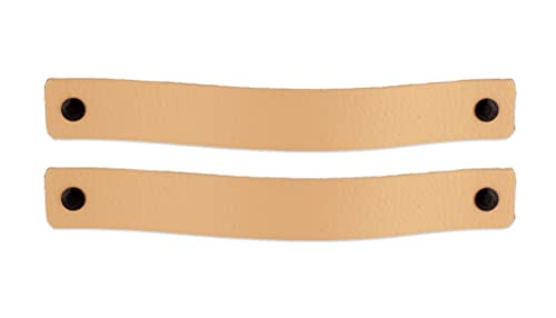 Brute Strength - Tirador de cuero para muebles - Natural - 2 piezas - 20 x 2,5 cm - Asa de armario, Asa de puerta - Asas de cuero, para cocina, baño, armarios, tocador, madera