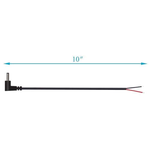 Conector CC 3.5mm x 1.35mm acodado 90 grados rieder cable desnudo macho 7