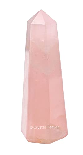 Image of Crystal Heaven Shiv Shakti Pair Clear Quartz Rose Quartz Crystal Tower Obelisk Point For Chakra, Healing & Balancing-Aaa Grade Certified Gemstone Agate For Reiki Meditation Yoga Spiritual (2-3 Inches)
