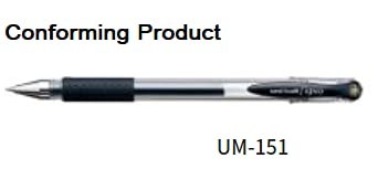 Ricariche per penna a inchiostro gel Uni-ball Signo um-151 – 0.38 mm – blu nero